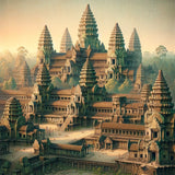 Stunning Wall Art Canvas featuring an intricate depiction of ancient temple architecture
