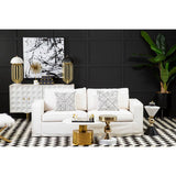 Stylish living room featuring Orsina Diamond Design Cushion on a white sofa with modern decor