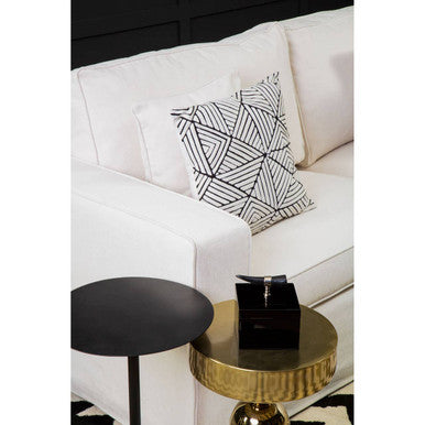 Orsina Diamond Design Cushion in Black and White on a Modern Sofa for Stylish Home Decor