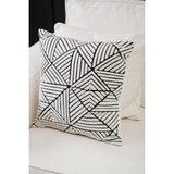 Orsina Diamond Design Cushion featuring a geometric pattern in black and white on a cream background