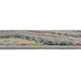 Side view of a soft Diamond Rug featuring a colourful geometric pattern for stylish home decor