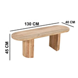Verty Furniture Dining Bench made of natural wood with a modern oval shape and sturdy legs