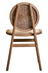 Orsina Dining Chair with a woven backrest and wooden frame designed for modern dining spaces