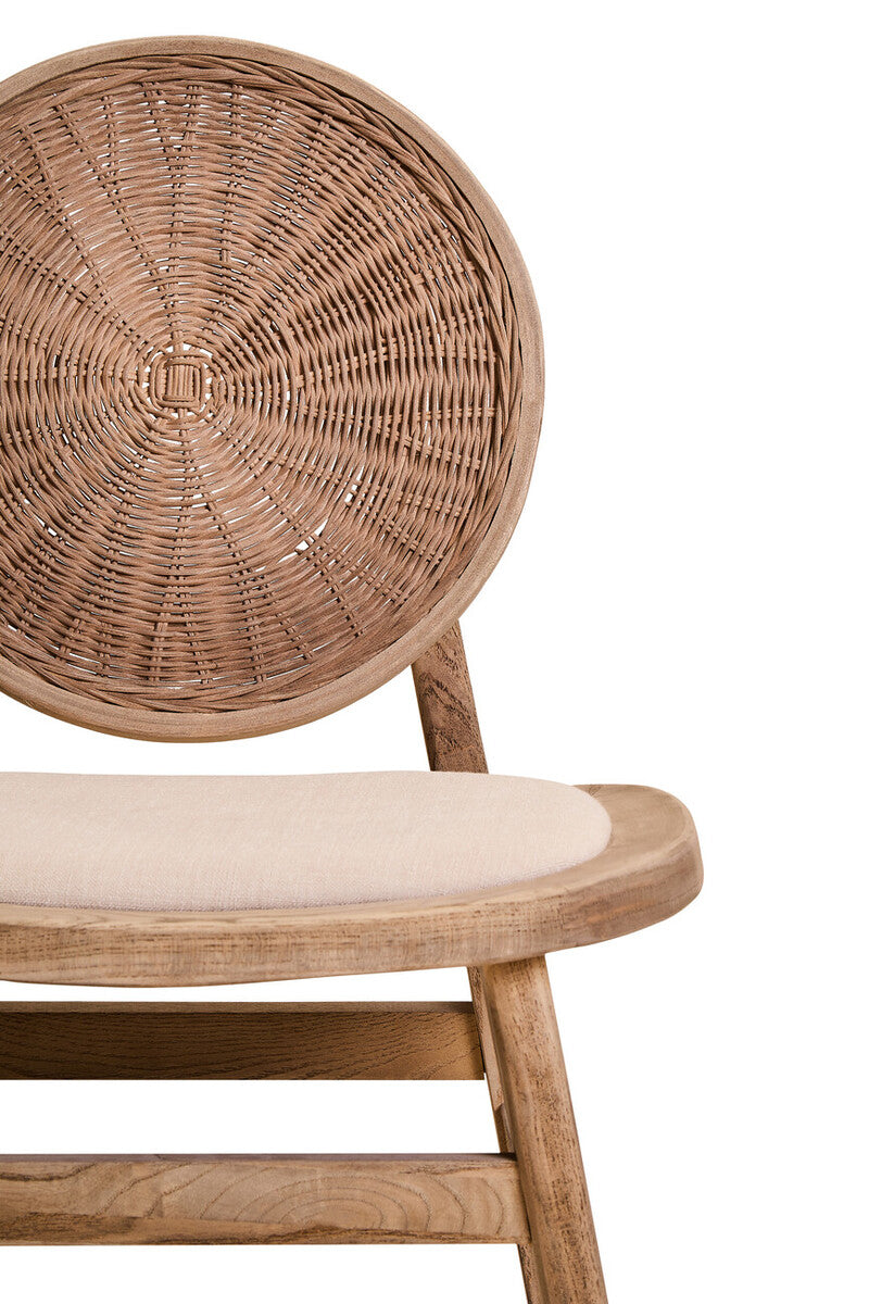 Orsina Dining Chair with woven backrest and cushioned seat for elegant dining spaces