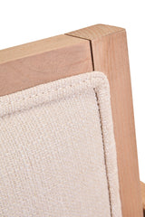 Orsina Dining Chair featuring a light wood frame and soft beige upholstery for modern interiors