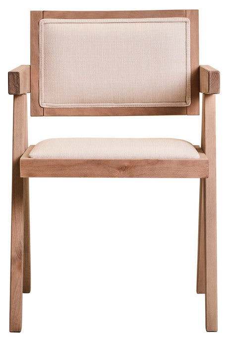 Orsina Dining Chair with Natural Wood Frame and Cream Upholstered Seat for Modern Interiors
