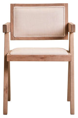 Orsina Dining Chair with Natural Wood Frame and Cream Upholstered Seat for Modern Interiors