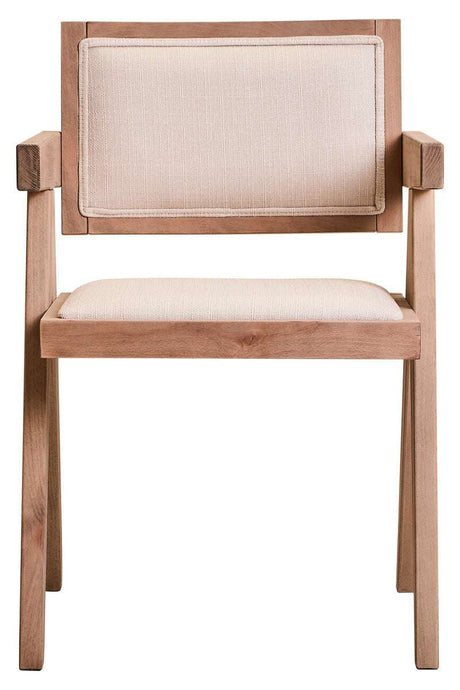 Orsina Dining Chair with Natural Wood Frame and Cream Upholstered Seat for Modern Interiors
