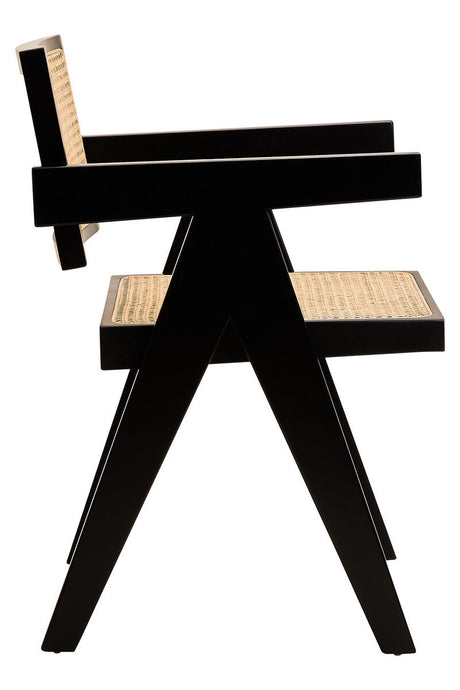 Orsina Dining Chair in black with woven seat for modern dining spaces