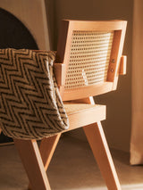 Orsina Dining Chair with Wooden Frame and Woven Backrest for Elegant Dining Spaces