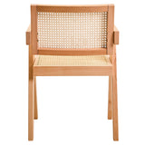Orsina Wooden Dining Chair with Cane Backrest and Natural Seat for Modern Interiors