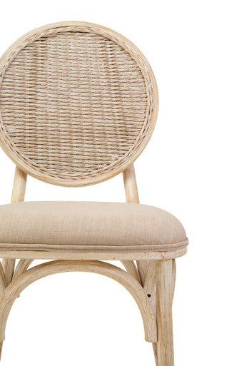 Cebu White Wash Elm Wood Dining Chair Orsina