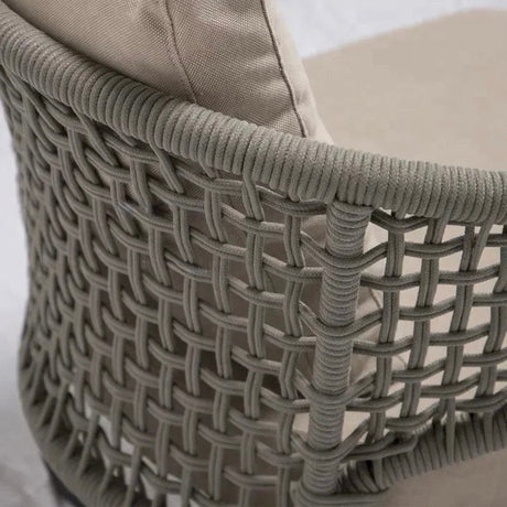 Nisu Home Modern Dining Chair with Woven Backrest and Comfortable Cushioned Seat