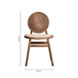 Orsina Dining Chair featuring a round woven back and natural wood frame for a stylish dining space
