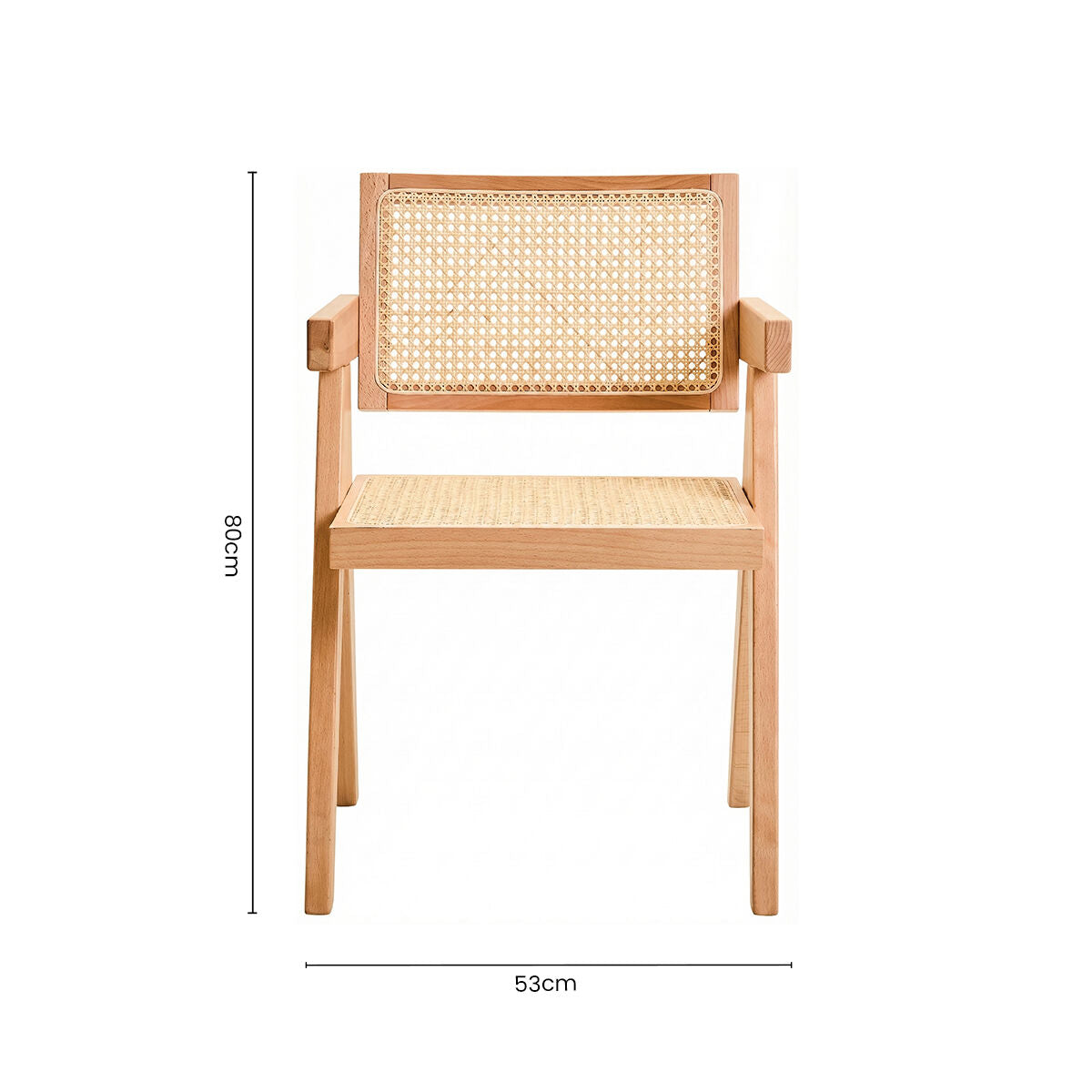 Orsina Dining Chair with Natural Wood Frame and Woven Cane Backrest for Modern Interiors