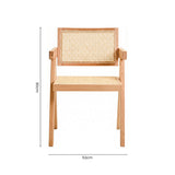 Orsina Dining Chair with Natural Wood Frame and Woven Cane Backrest for Modern Interiors