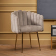 Orsina Dining Chair with Plush Grey Upholstery and Elegant Curved Backrest for Stylish Dining Rooms