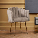 Orsina Dining Chair with Plush Grey Upholstery and Elegant Curved Backrest for Stylish Dining Rooms