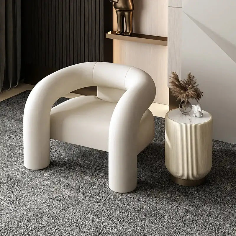 Nisu Home Stylish White Dining Chair with Unique Design for Modern Interiors