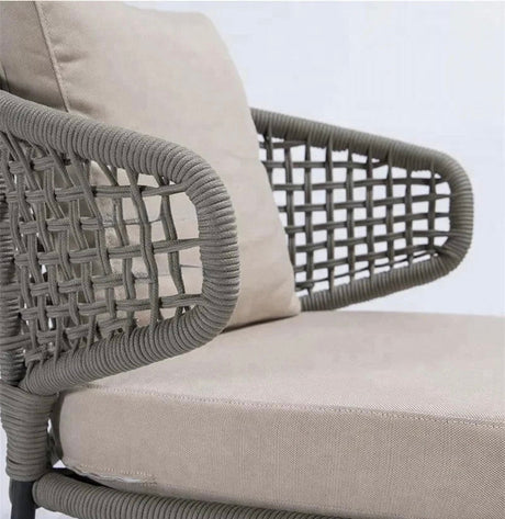 Nisu Home Dining Chair with Comfortable Cushions and Stylish Woven Armrests for Modern Interiors