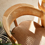 Nisu Home Dining Chair Set with Rattan Detailing and Wooden Frames for Contemporary Interiors