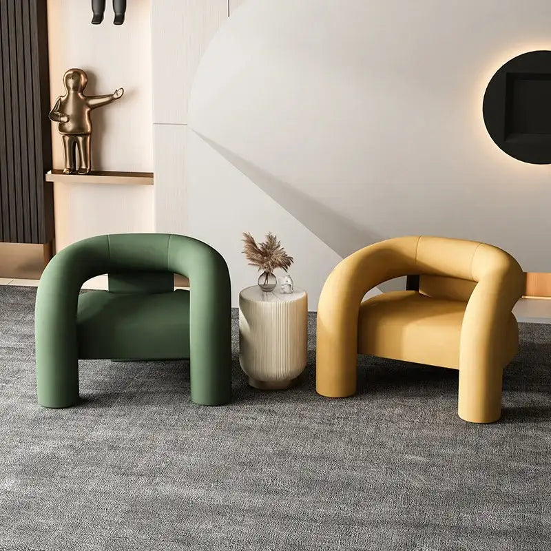 Stylish Nisu Home Dining Chair in green and yellow with a modern design for contemporary interiors