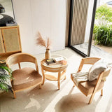 Nisu Home Natural Wood Dining Chair Set with Soft Cushions for Stylish Dining Spaces