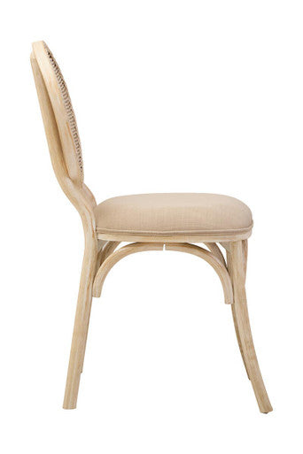 Cebu White Wash Elm Wood Dining Chair Orsina