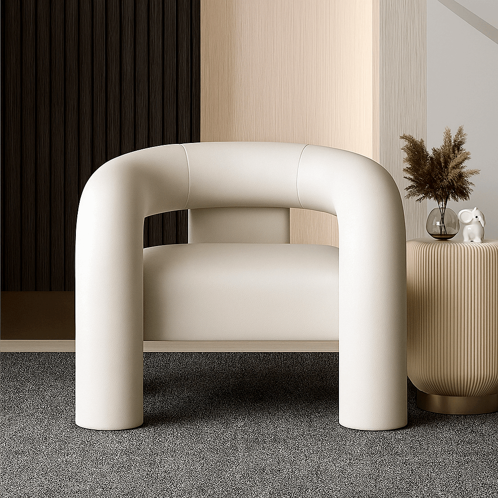 Stylish Nisu Home Dining Chair in a modern design with curved arms and soft upholstery