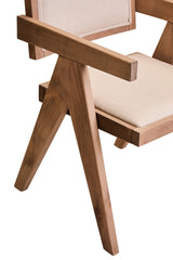 Orsina Dining Chair with a wooden frame and soft fabric seat for modern dining spaces