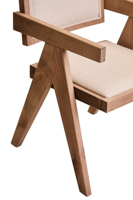Orsina Dining Chair with a wooden frame and soft fabric seat for modern dining spaces