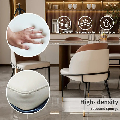 Klassyx Dining Chairs with High-Density Rebound Sponge and Easy Wipe Surface for Comfort and Style