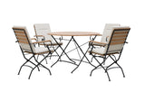MINT Outdoor Dining Set featuring a round table and four cushioned chairs for outdoor gatherings