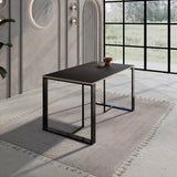 Decortie modern dining table with a sleek black finish in a stylish dining room setting