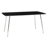 Orsina Black Dining Table with Sleek Chrome Legs for Modern Dining Spaces