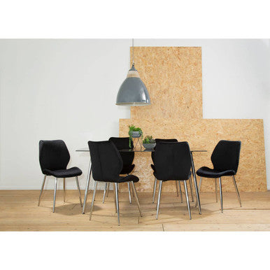 Stylish Orsina Dining Table and Chair Set in Black with Modern Design for Elegant Dining Rooms