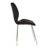 Stylish black dining chair with chrome legs, perfect for modern dining table setups