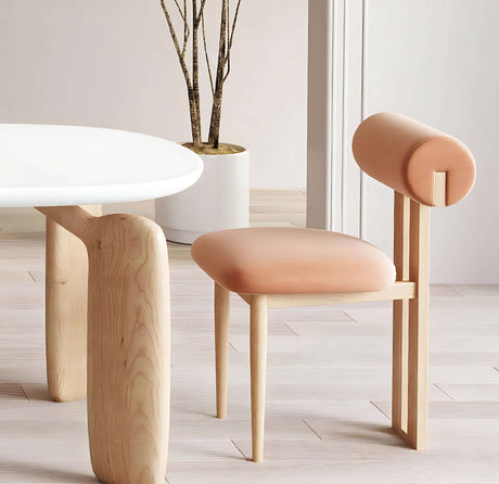 Nisu Home Modern Dining Table with Sleek Design and Unique Wooden Legs for Stylish Interiors