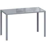 Modern Grey Dining Table with a Sleek Glass Surface for Contemporary Home Decor