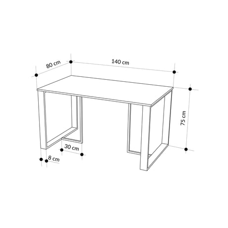 Decortie Dining Table with Modern Design, Measuring 140 cm x 80 cm x 75 cm