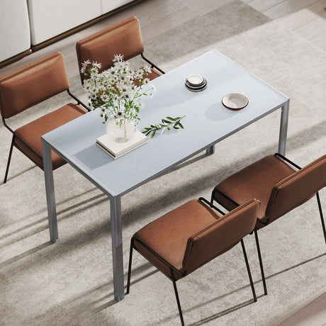 Wise Galleria modern dining table with sleek design and stylish brown bar stools