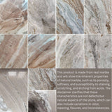 Bundi Natural Marble & Wood Pedestal 6-8 Seater Dining Table Verty Furniture