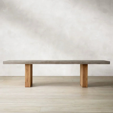 Modern Nisu Home Dining Table with a sleek grey top and sturdy wooden legs
