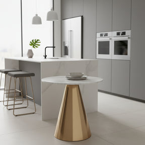 Azalea White Marble Top Dining Table Orsina