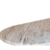 Bundi Natural Marble & Wood Pedestal 6-8 Seater Dining Table Verty Furniture