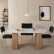 Bundi Natural Marble & Wood Pedestal 6-8 Seater Dining Table Verty Furniture