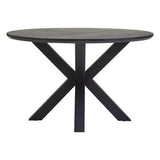 Orsina Round Dining Table with Stylish Black Base and Elegant Wood Top for Modern Homes