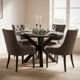 Orsina Round Dining Table with Elegant Design, Surrounded by Four Stylish Chairs