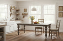Shades 4 Seasons rustic dining table with turned legs in a bright kitchen setting