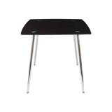 Orsina Modern Black Dining Table with Sleek Chrome Legs for Stylish Dining Rooms